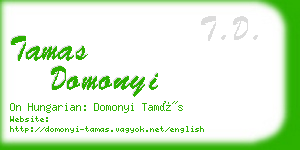 tamas domonyi business card